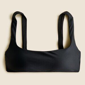 J.CREW SQUARENECK BIKINI TOP BLACK XXS NEW WITH TAGS